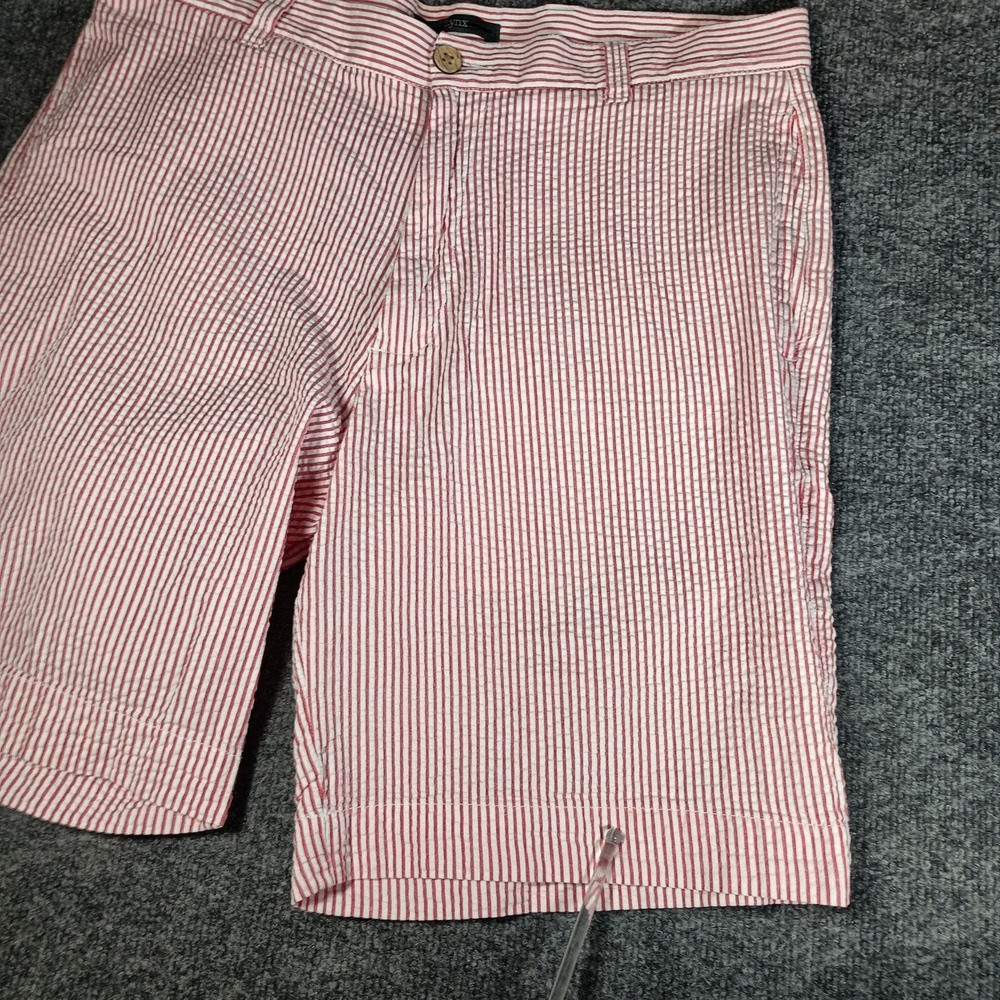 Lynx Seersucker Shorts Men 34 Red White Striped Summer Lightweight Cotton - Picture 8 of 9